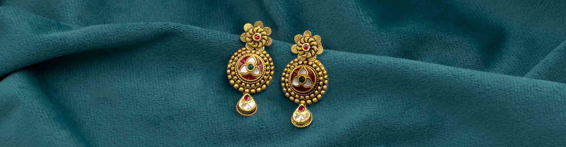 TJP Designer Alloy 24 Carat 1 Gram Gold Jewellery Necklace Set & Earrings  for Women And Girls